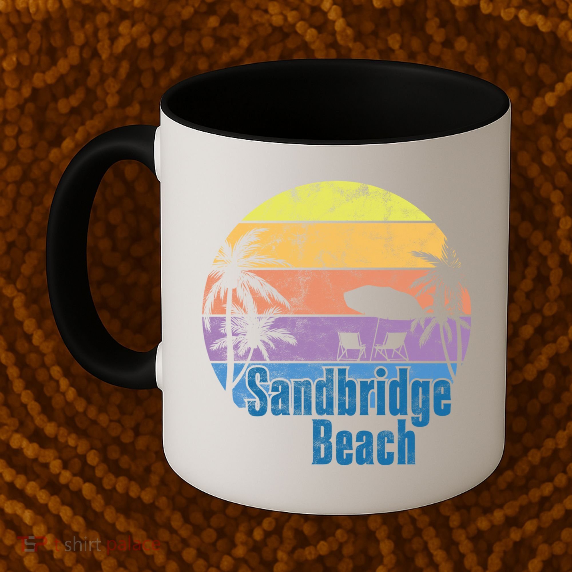 Sandbridge Virginia Beach Retro Sunset Family Beach Vacation Gift Coffee Mug