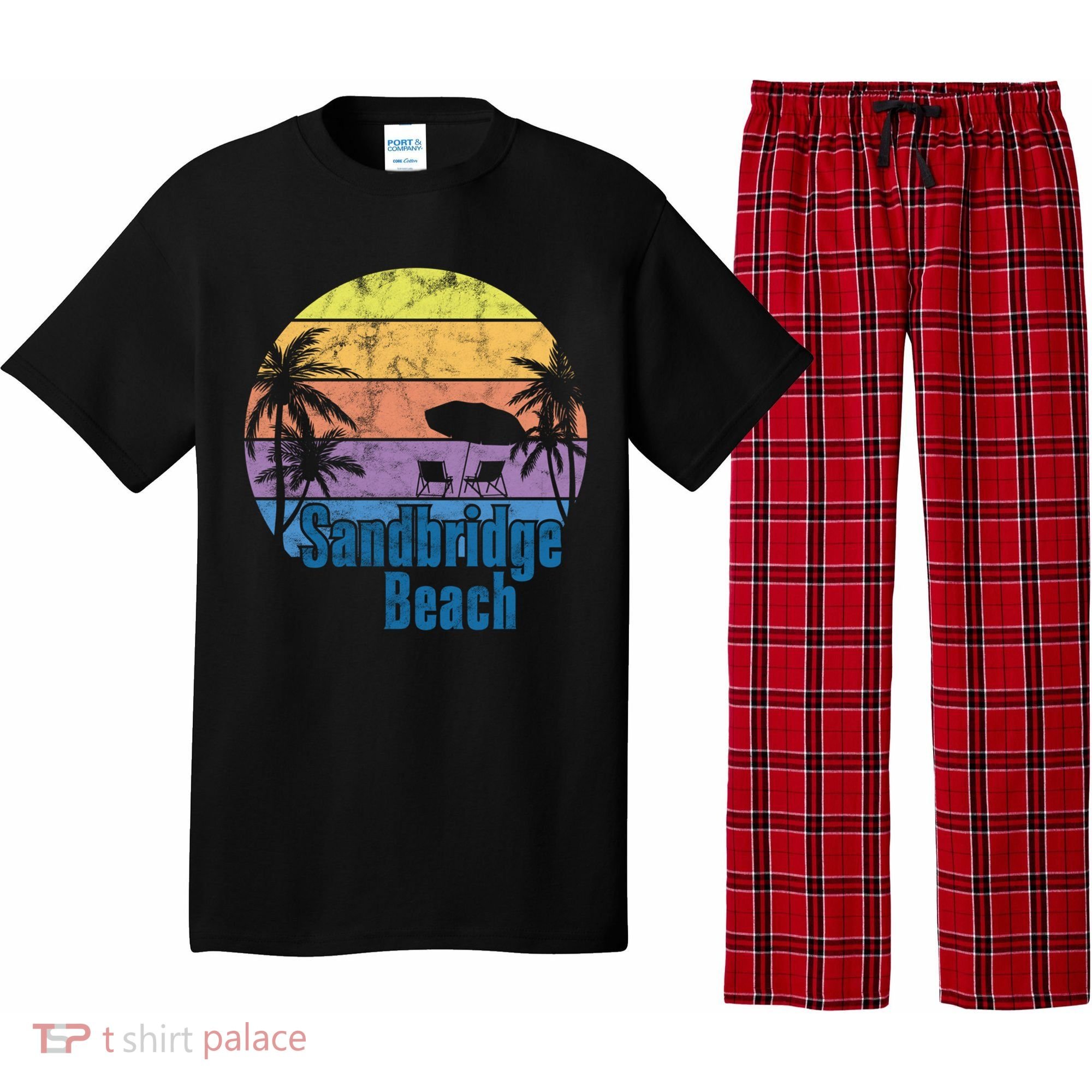 Sandbridge Virginia Beach Retro Sunset Family Beach Vacation Gift Pajama Set