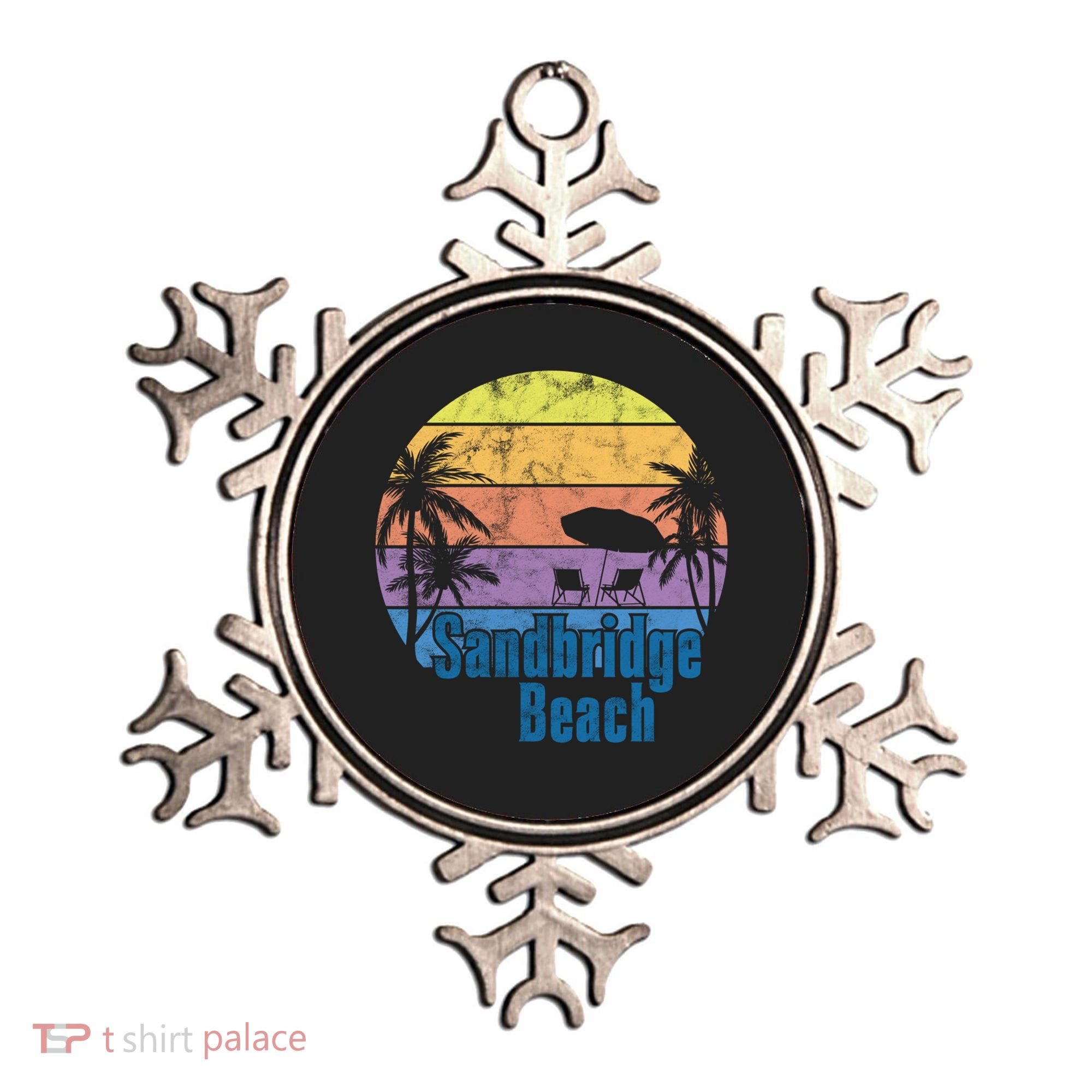 Sandbridge Virginia Beach Retro Sunset Family Beach Vacation Gift Ornament