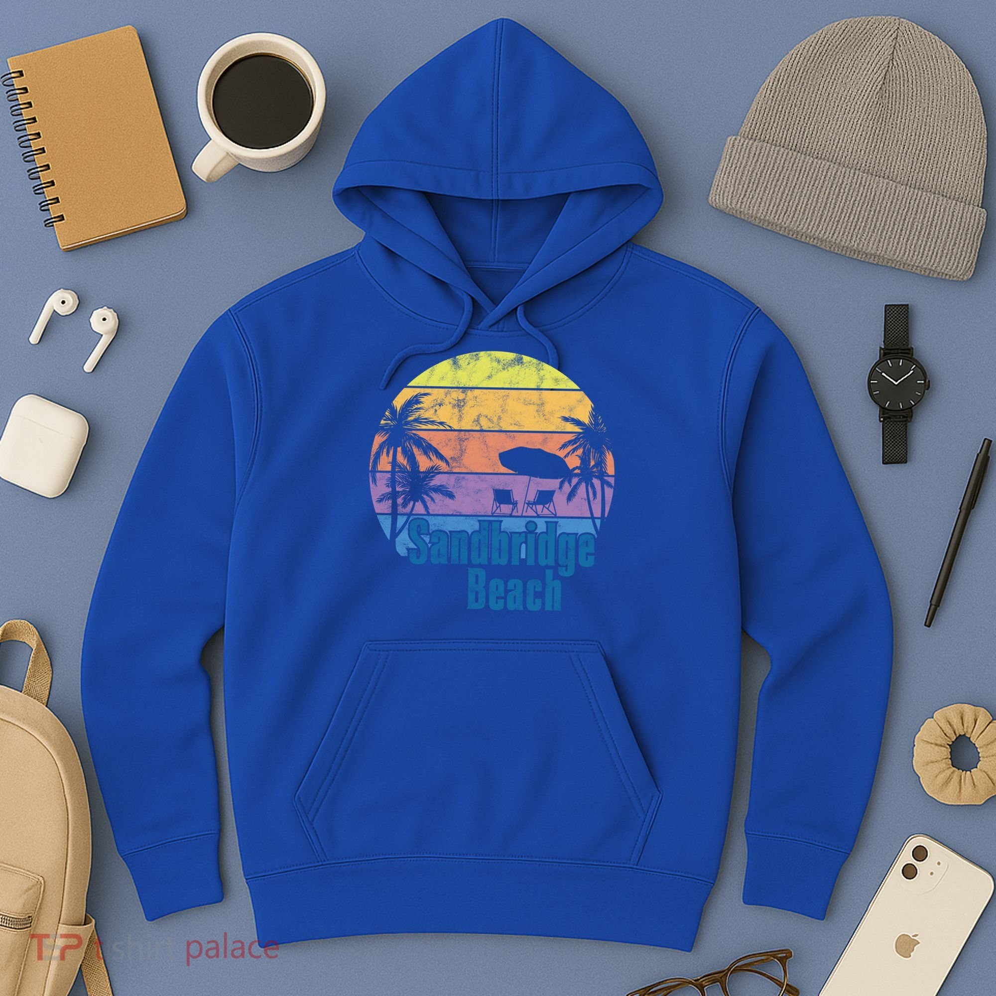 Sandbridge Virginia Beach Retro Sunset Family Beach Vacation Gift Hoodie