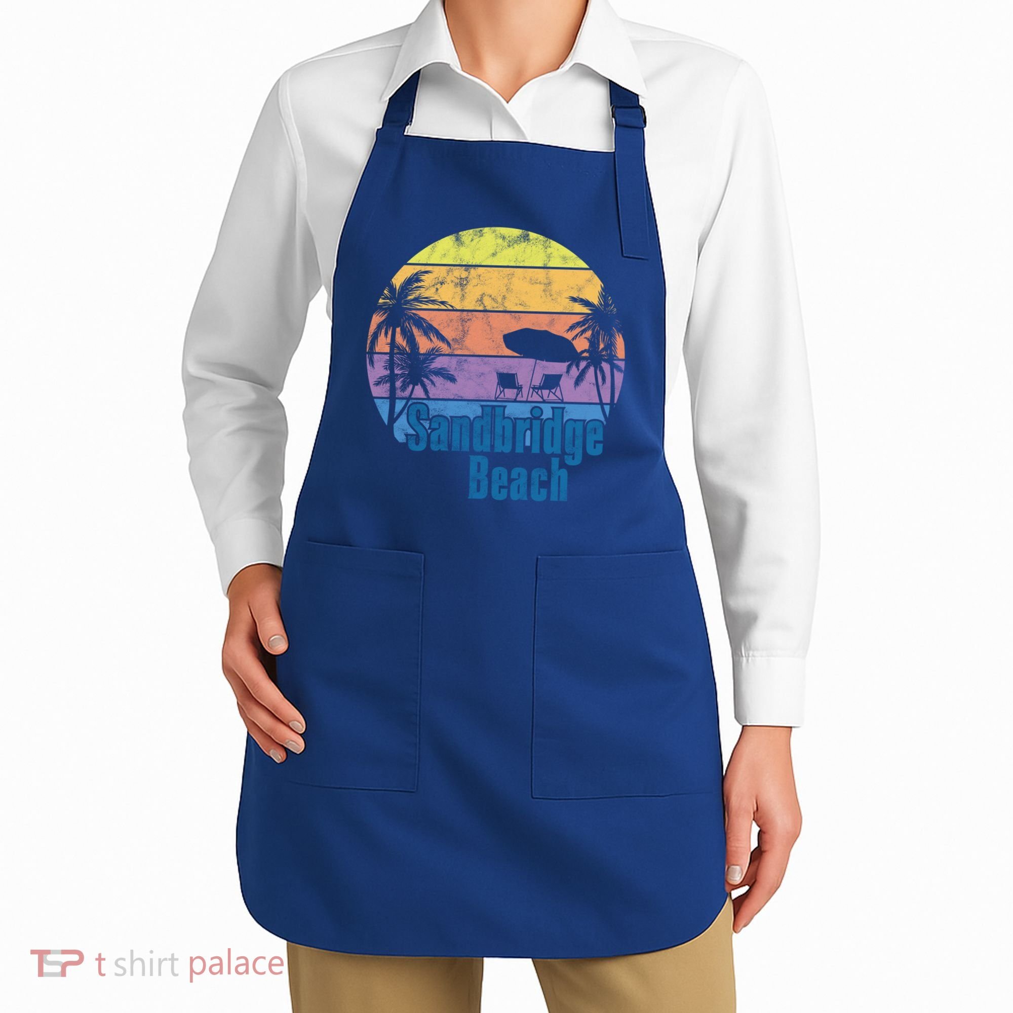 Sandbridge Virginia Beach Retro Sunset Family Beach Vacation Gift Apron