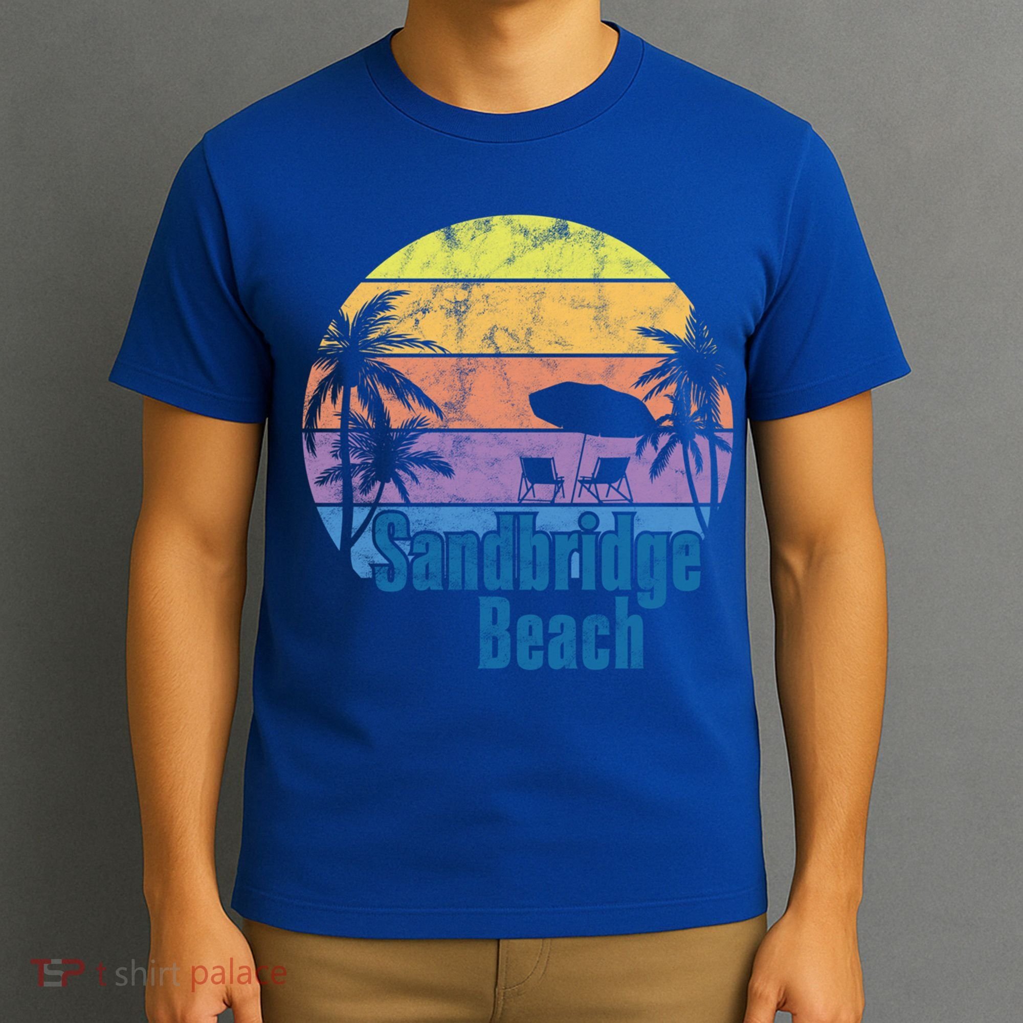 Sandbridge Virginia Beach Retro Sunset Family Beach Vacation Gift T-Shirt