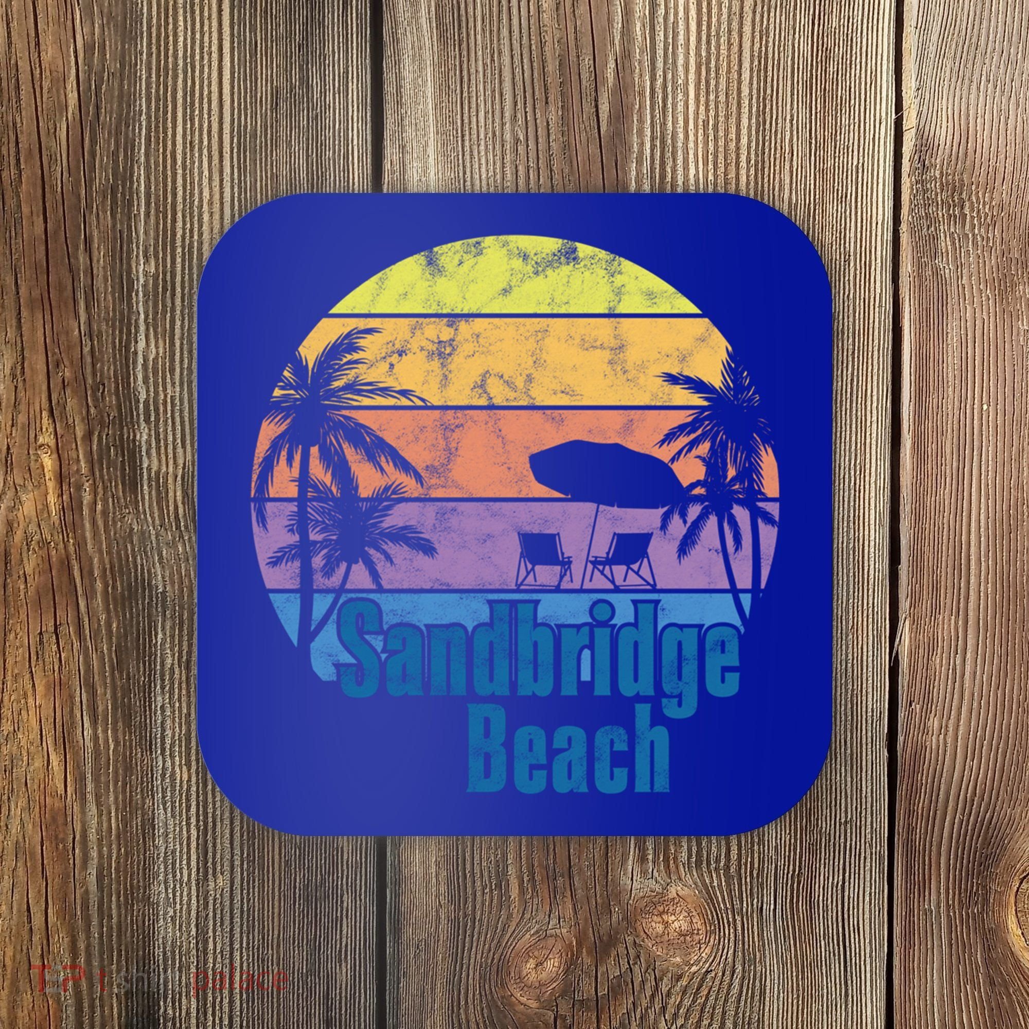 Sandbridge Virginia Beach Retro Sunset Family Beach Vacation Gift Coaster