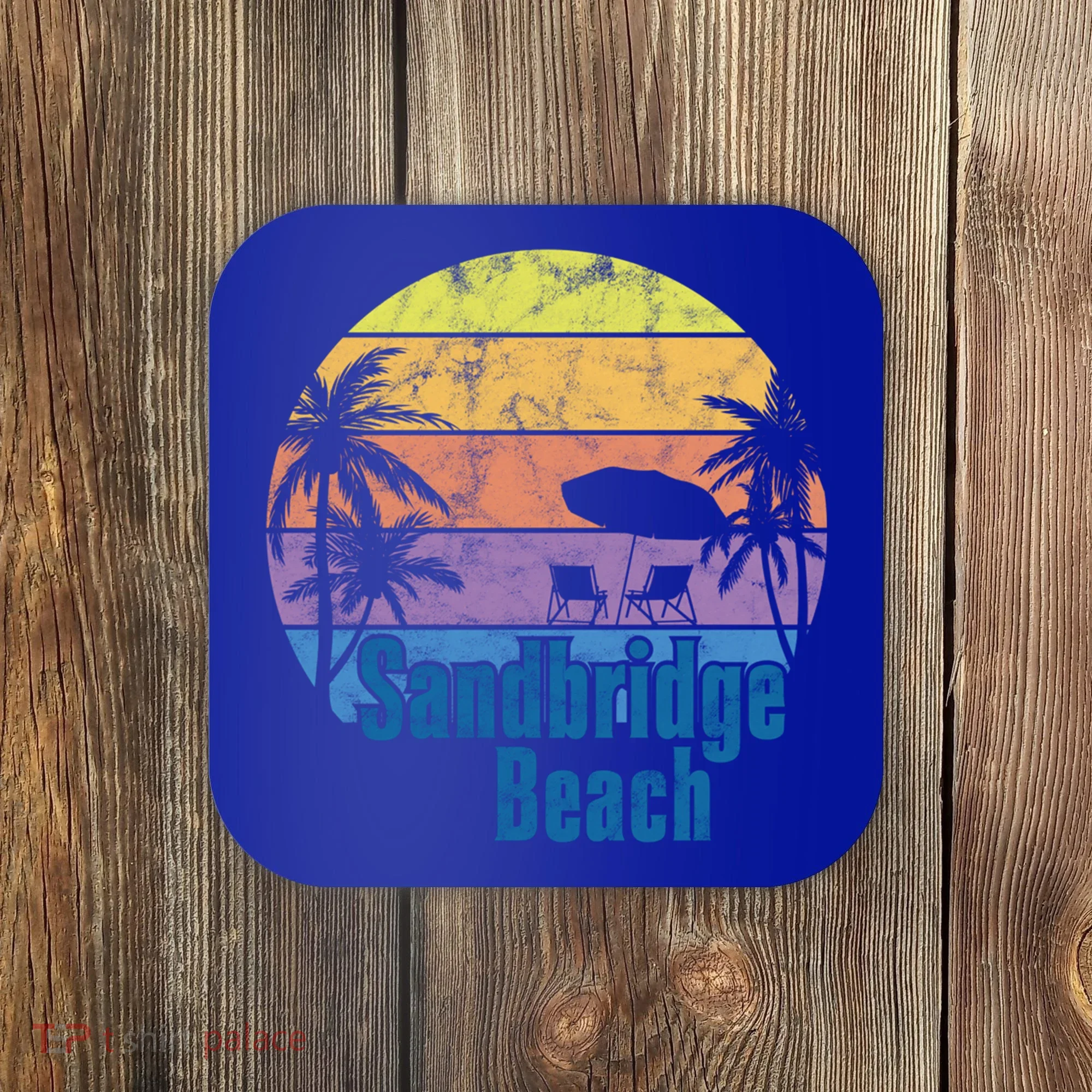 Sandbridge Virginia Beach Retro Sunset Family Beach Vacation Gift Coaster