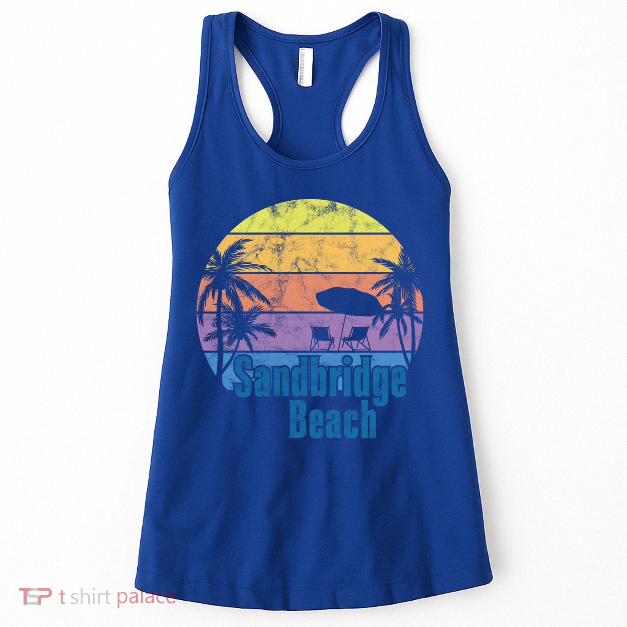 Sandbridge Virginia Beach Retro Sunset Family Beach Vacation Gift Women's Tank Top