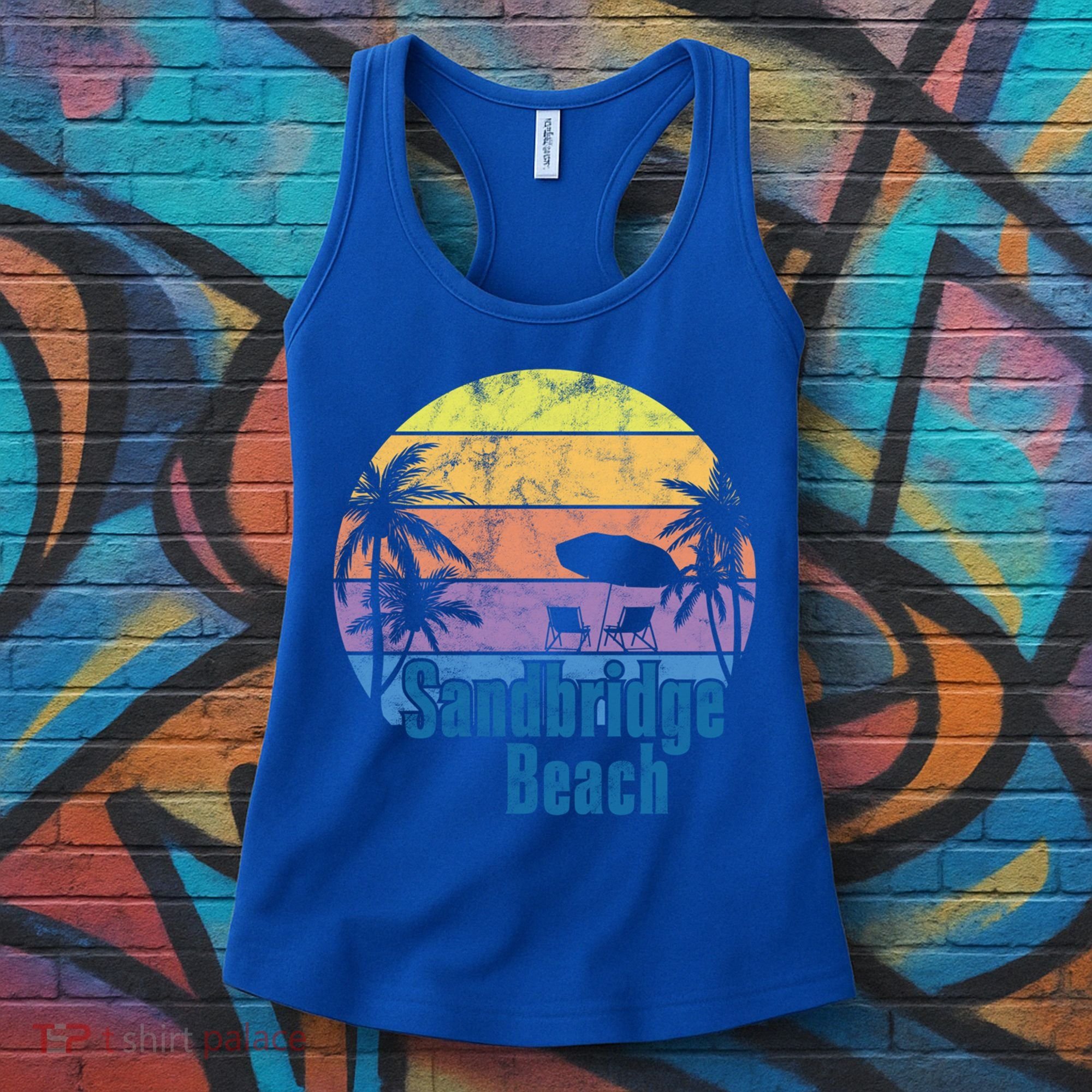 Sandbridge Virginia Beach Retro Sunset Family Beach Vacation Gift Women's Tank Top