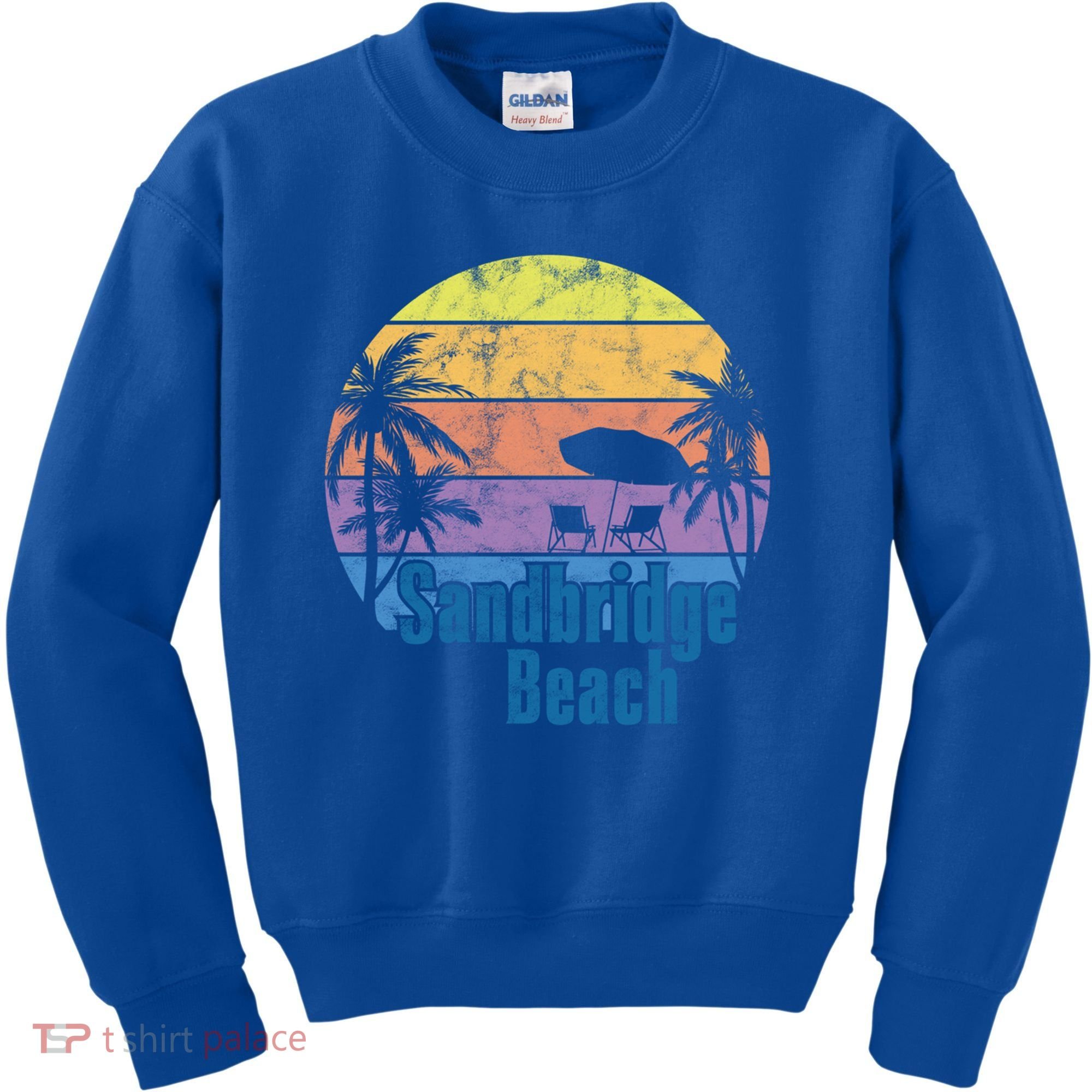 Sandbridge Virginia Beach Retro Sunset Family Beach Vacation Gift Kids Sweatshirt