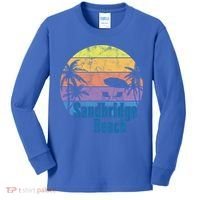 Sandbridge Virginia Beach Retro Sunset Family Beach Vacation Gift Kids Long Sleeve Shirt thumb 0