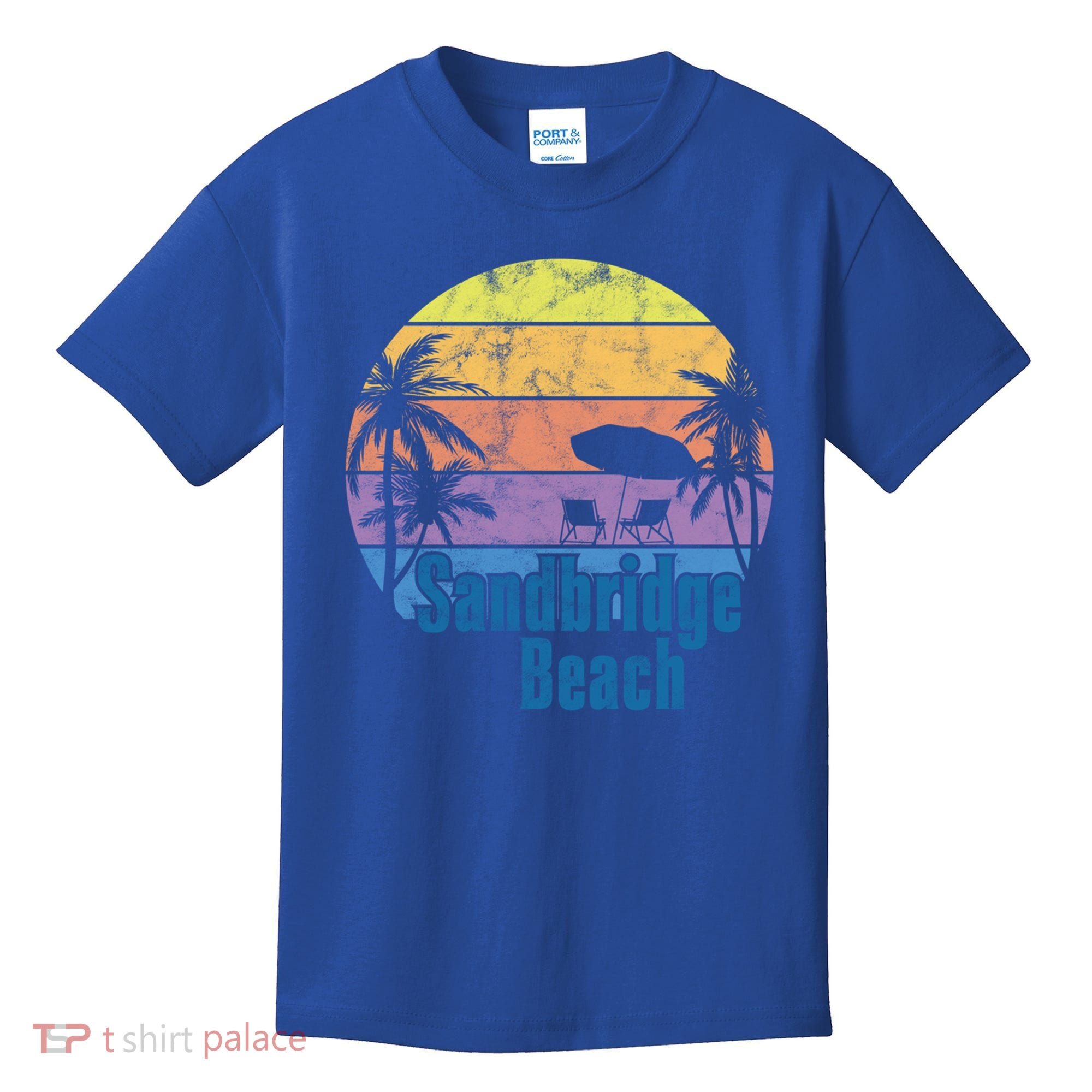 Sandbridge Virginia Beach Retro Sunset Family Beach Vacation Gift Kids T-Shirt