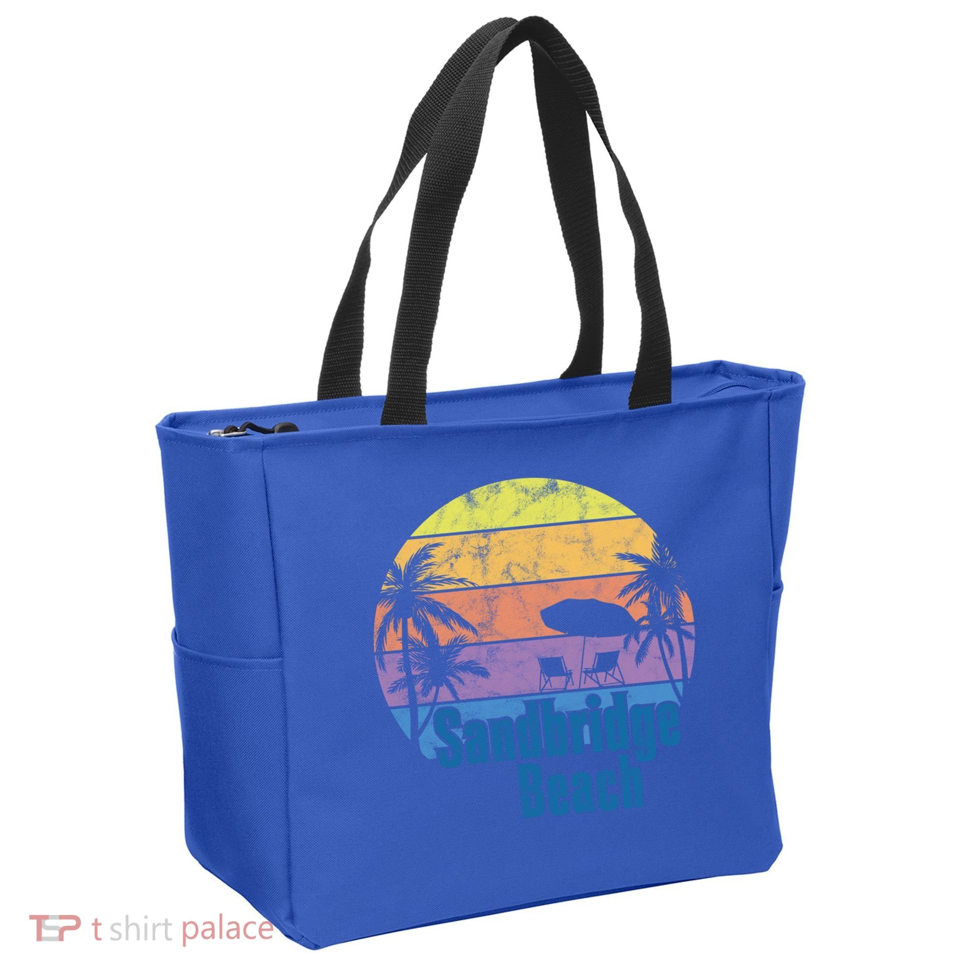 Sandbridge Virginia Beach Retro Sunset Family Beach Vacation Gift Tote Bag