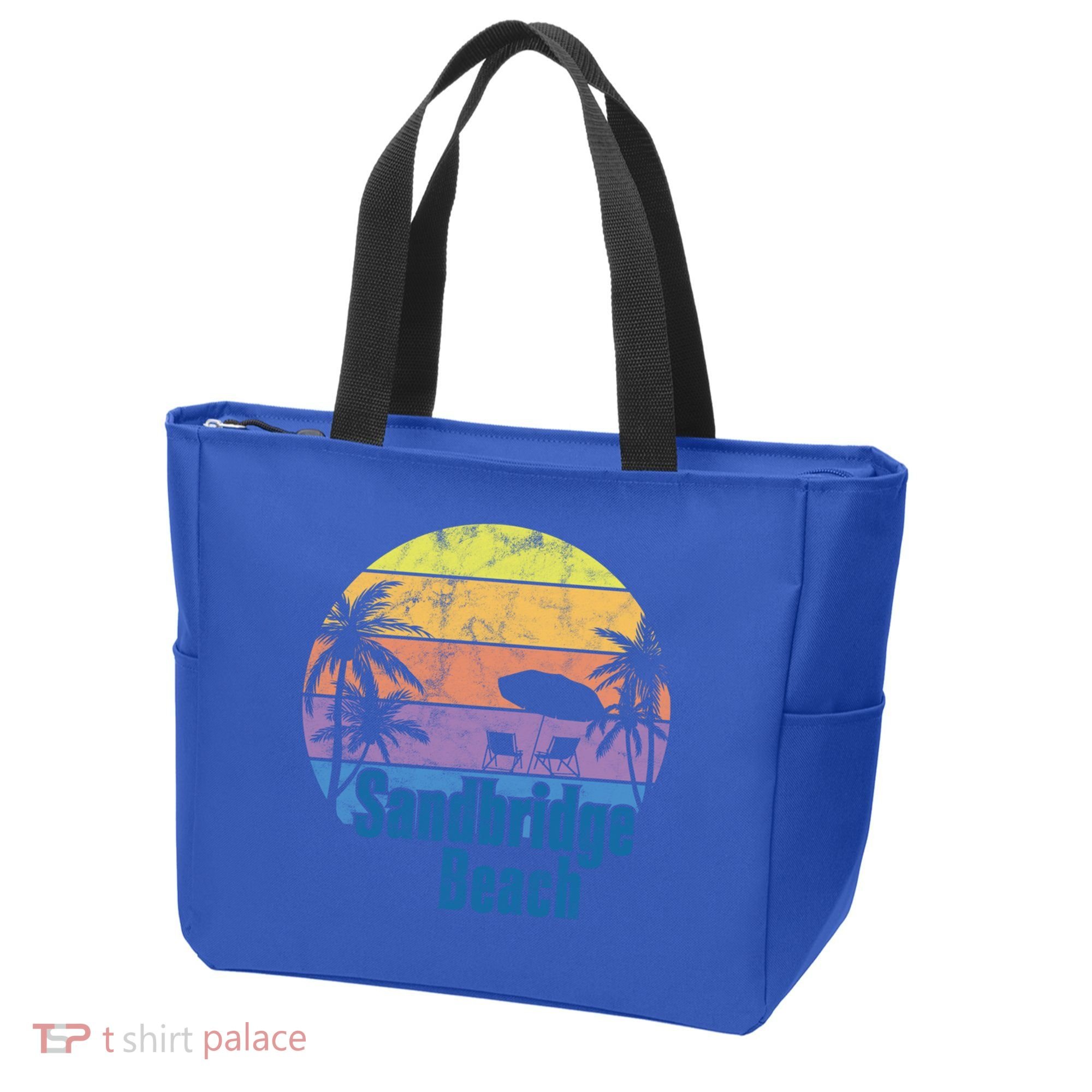 Sandbridge Virginia Beach Retro Sunset Family Beach Vacation Gift Tote Bag