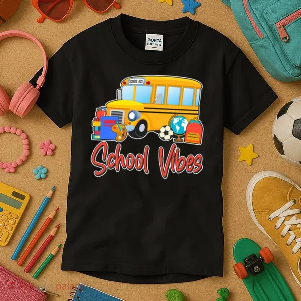 School Vibes Back to School Kids T-Shirt