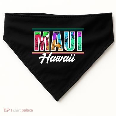 Summer Vacation Beach Maui Hawaii Gift USA-Made Doggie Bandana