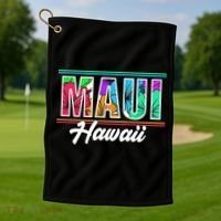 Summer Vacation Beach Maui Hawaii Gift Golf Towel thumb 1