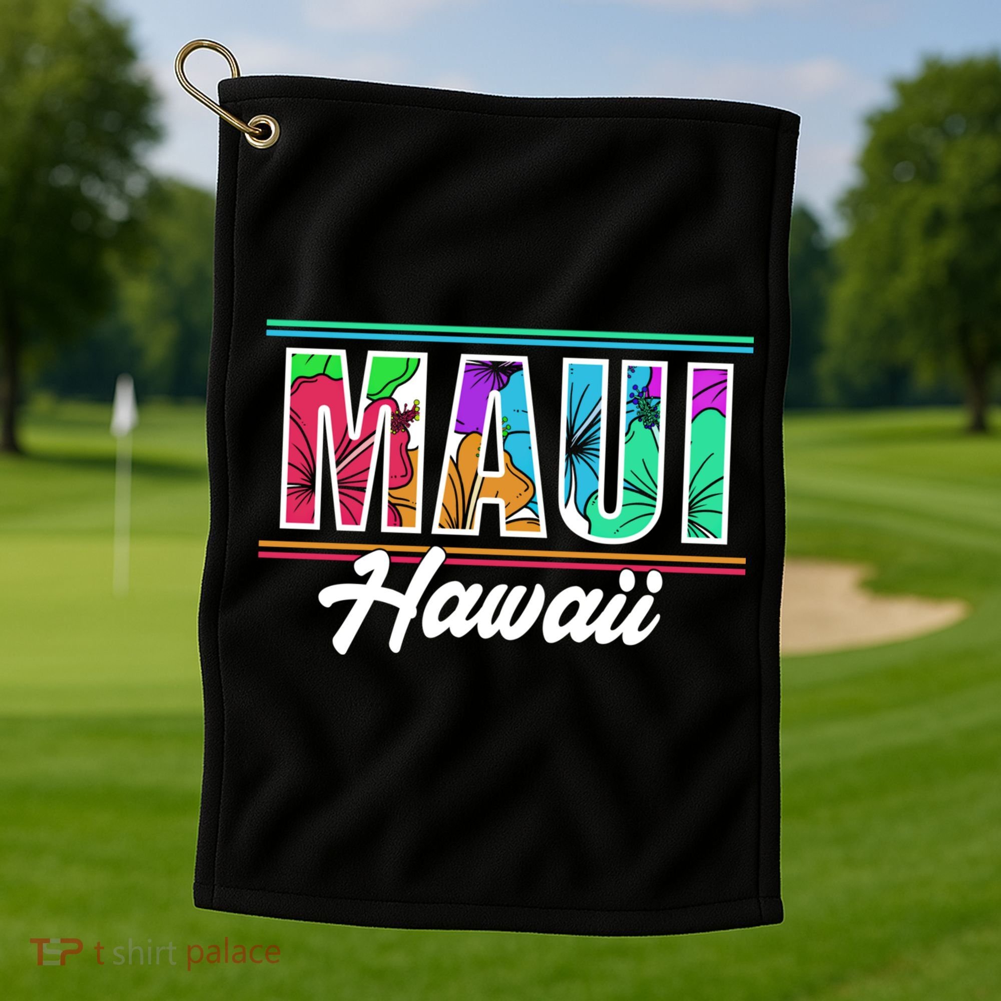 Summer Vacation Beach Maui Hawaii Gift Golf Towel