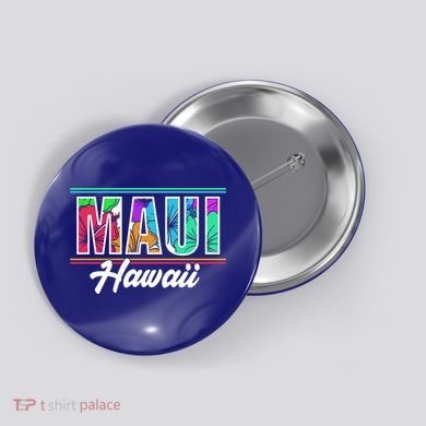 Summer Vacation Beach Maui Hawaii Gift Button
