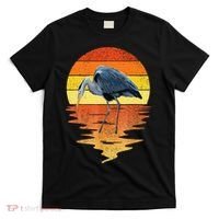 sunset vintage blue heron Heron Water Bird T-Shirt thumb 0