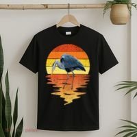 sunset vintage blue heron Heron Water Bird T-Shirt thumb 2