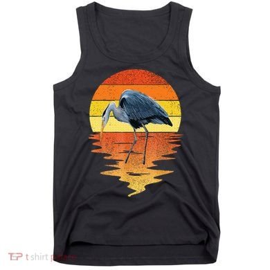 sunset vintage blue heron Heron Water Bird Tank Top