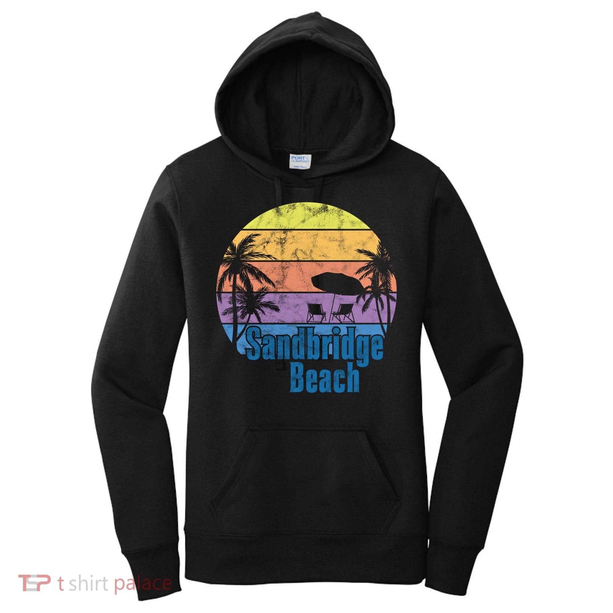 Sandbridge Virginia Beach Retro Sunset Family Beach Vacation Cute Gift Women's Hoodie