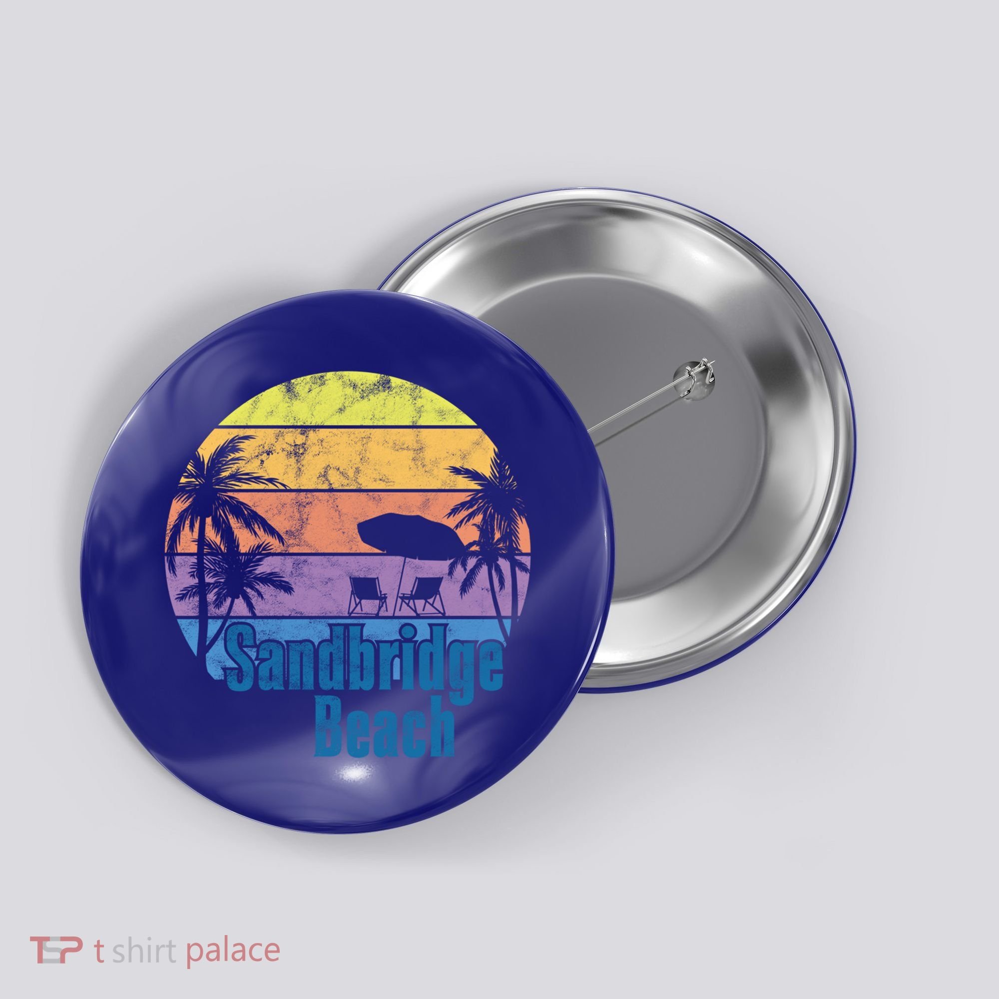 Sandbridge Virginia Beach Retro Sunset Family Beach Vacation Cute Gift Button