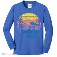 Sandbridge Virginia Beach Retro Sunset Family Beach Vacation Cute Gift Kids Long Sleeve Shirt thumb 0
