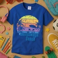 Sandbridge Virginia Beach Retro Sunset Family Beach Vacation Cute Gift Kids T-Shirt thumb 3