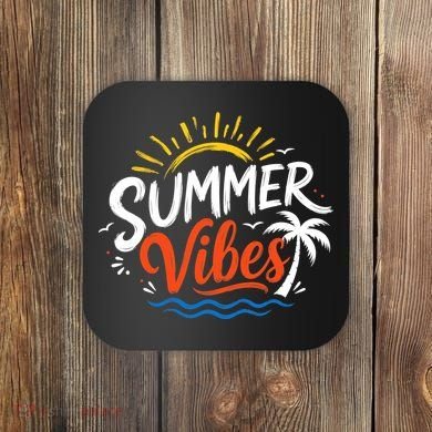 Summer Vibes Beach Lovers And Sun Seekers Coaster