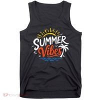 Summer Vibes Beach Lovers And Sun Seekers Tank Top thumb 0