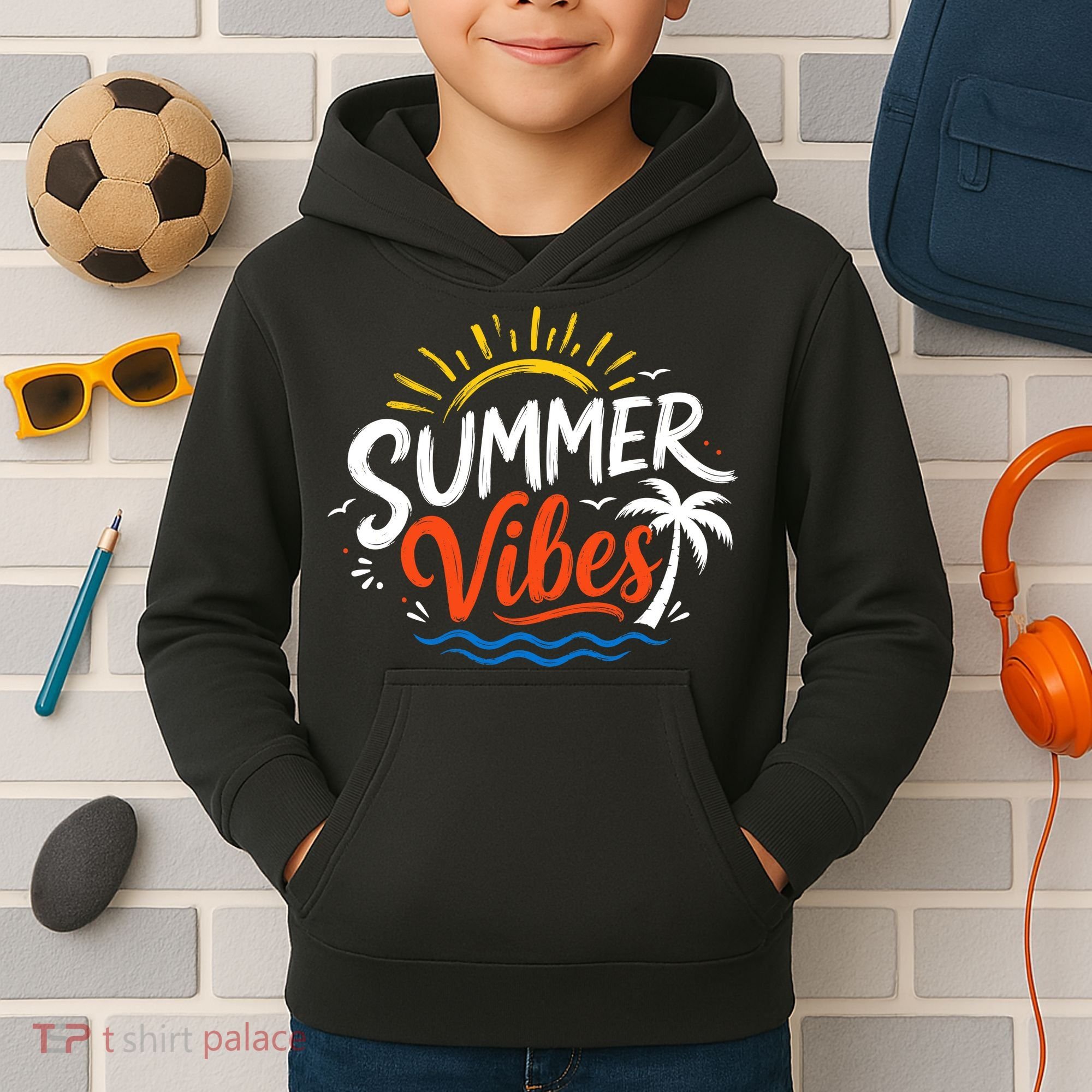 Summer Vibes Beach Lovers And Sun Seekers Kids Hoodie