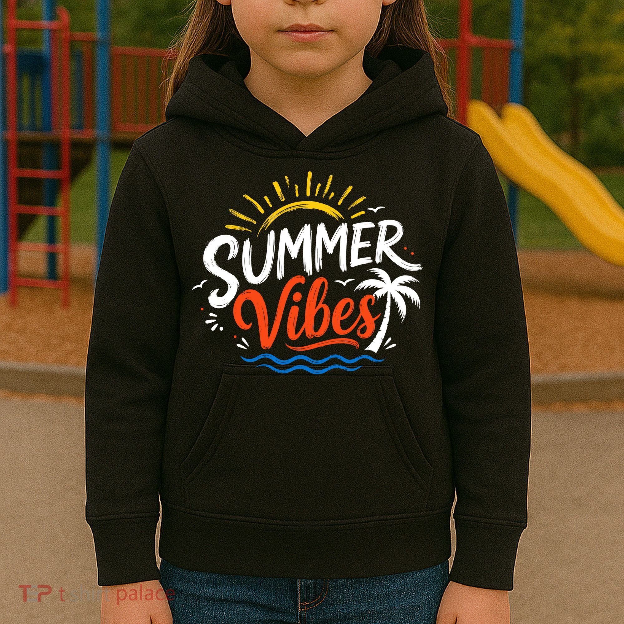 Summer Vibes Beach Lovers And Sun Seekers Kids Hoodie