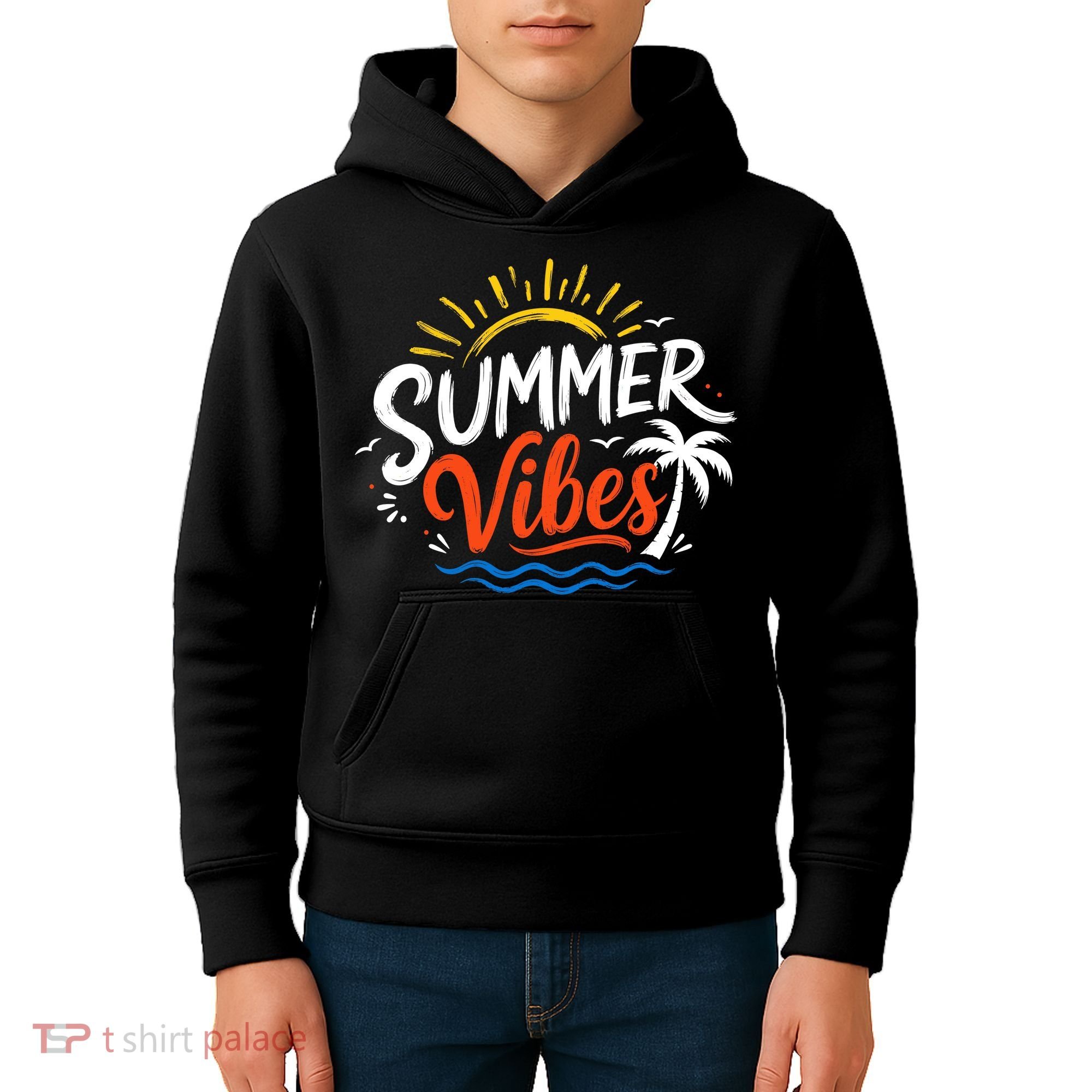 Summer Vibes Beach Lovers And Sun Seekers Kids Hoodie