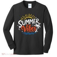 Summer Vibes Beach Lovers And Sun Seekers Kids Long Sleeve Shirt thumb 0