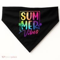 Summer Vibes Beach Sunset USA-Made Doggie Bandana thumb 0