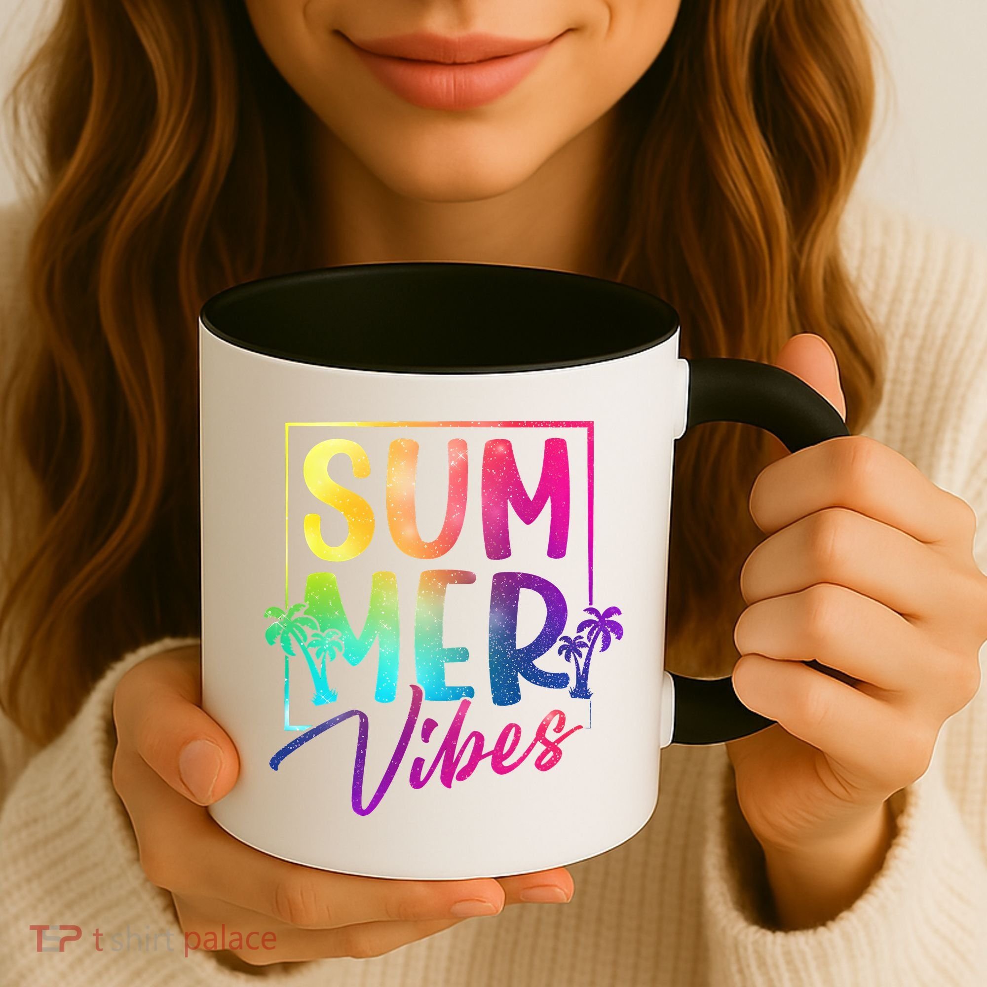 Summer Vibes Beach Sunset Coffee Mug