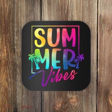 Summer Vibes Beach Sunset Coaster