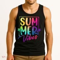 Summer Vibes Beach Sunset Tank Top thumb 3