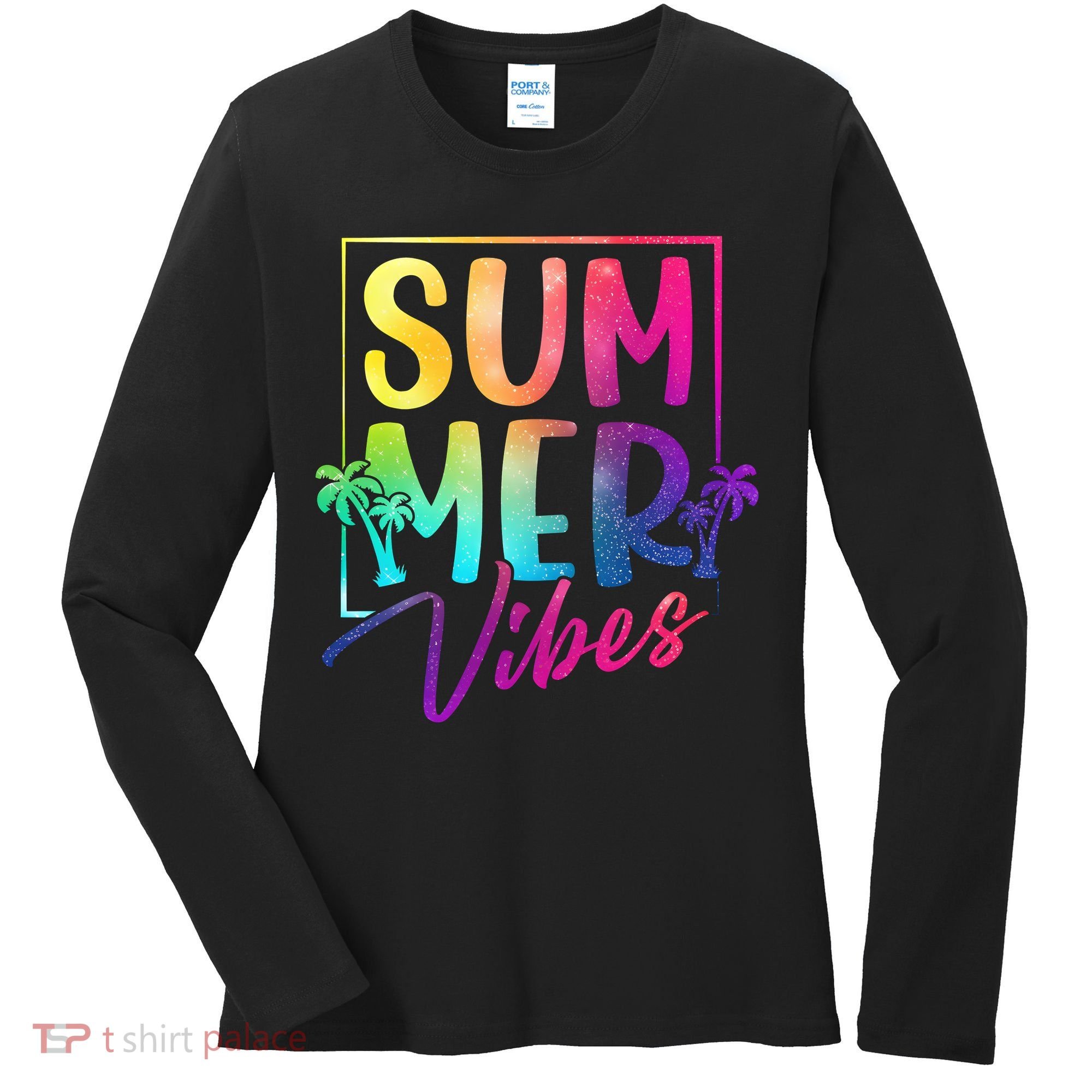 Summer Vibes Beach Sunset Women's Long Sleeve Shirt