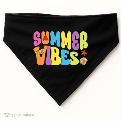 Summer Vibes Beach Life Vacation USA-Made Doggie Bandana
