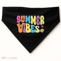 Summer Vibes Beach Life Vacation USA-Made Doggie Bandana thumb 0