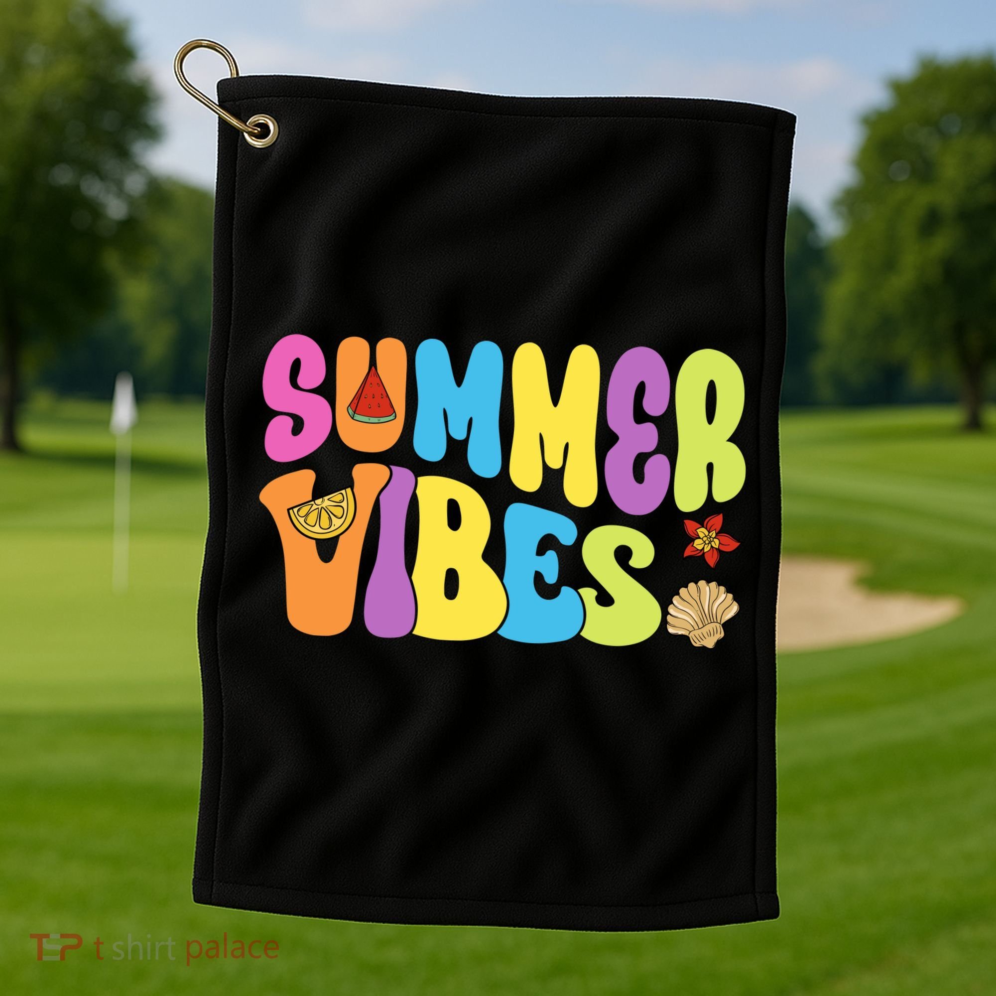 Summer Vibes Beach Life Vacation Golf Towel