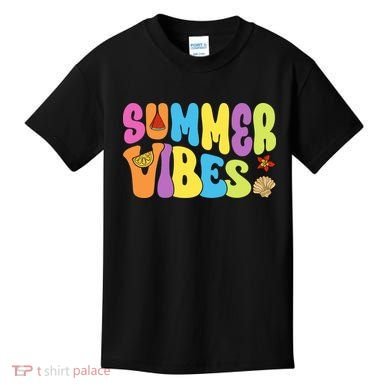 Summer Vibes Beach Life Vacation Kids T-Shirt