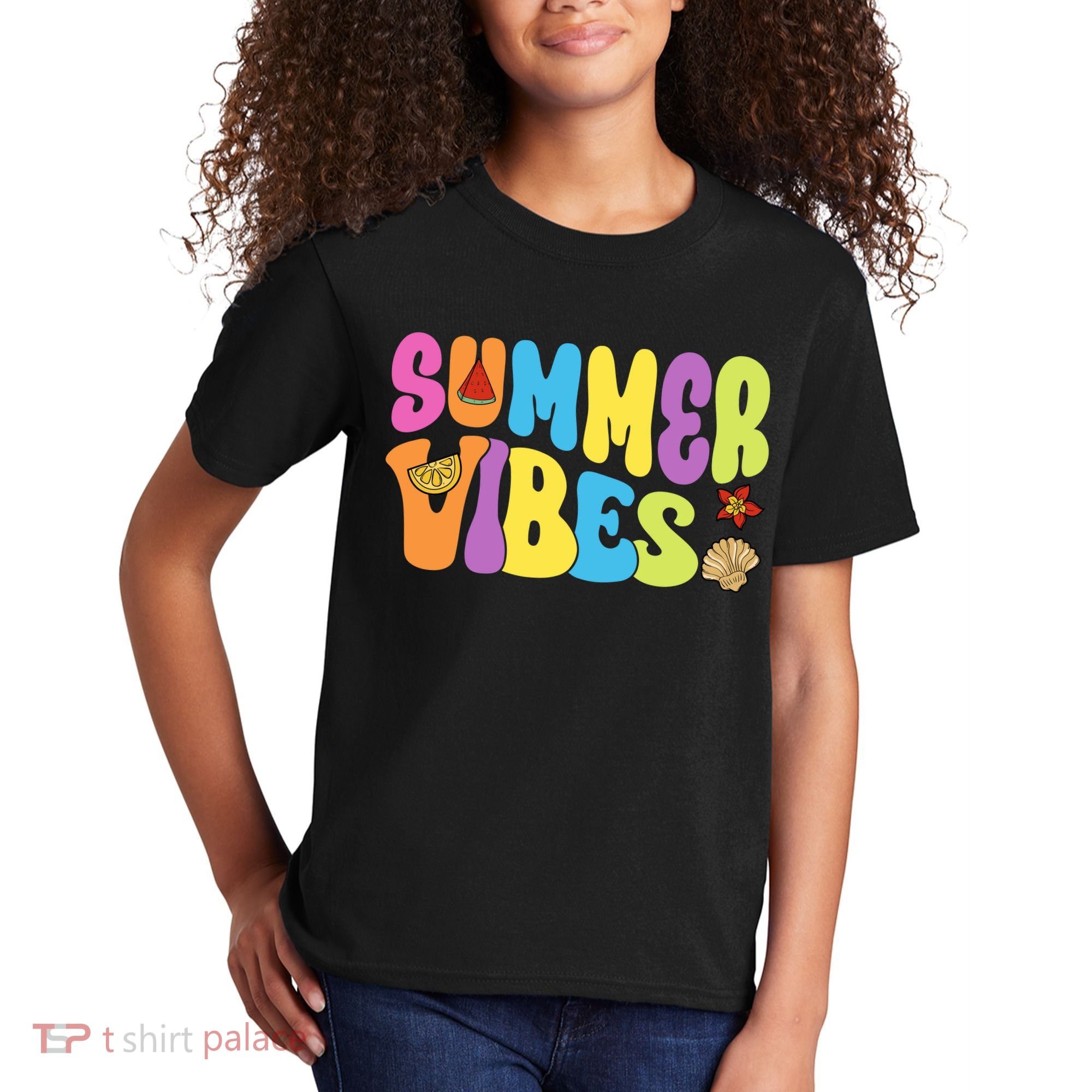 Summer Vibes Beach Life Vacation Kids T-Shirt