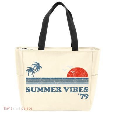 Summer Vibes Beach Retro Sunset 70S Tote Bag