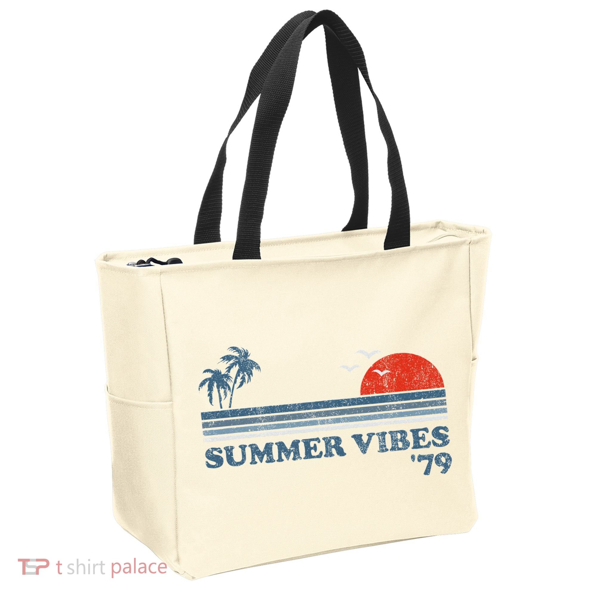Summer Vibes Beach Retro Sunset 70S Tote Bag