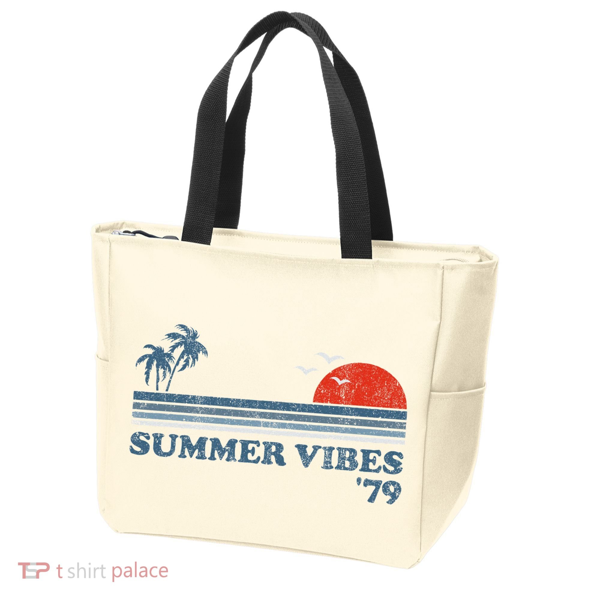 Summer Vibes Beach Retro Sunset 70S Tote Bag
