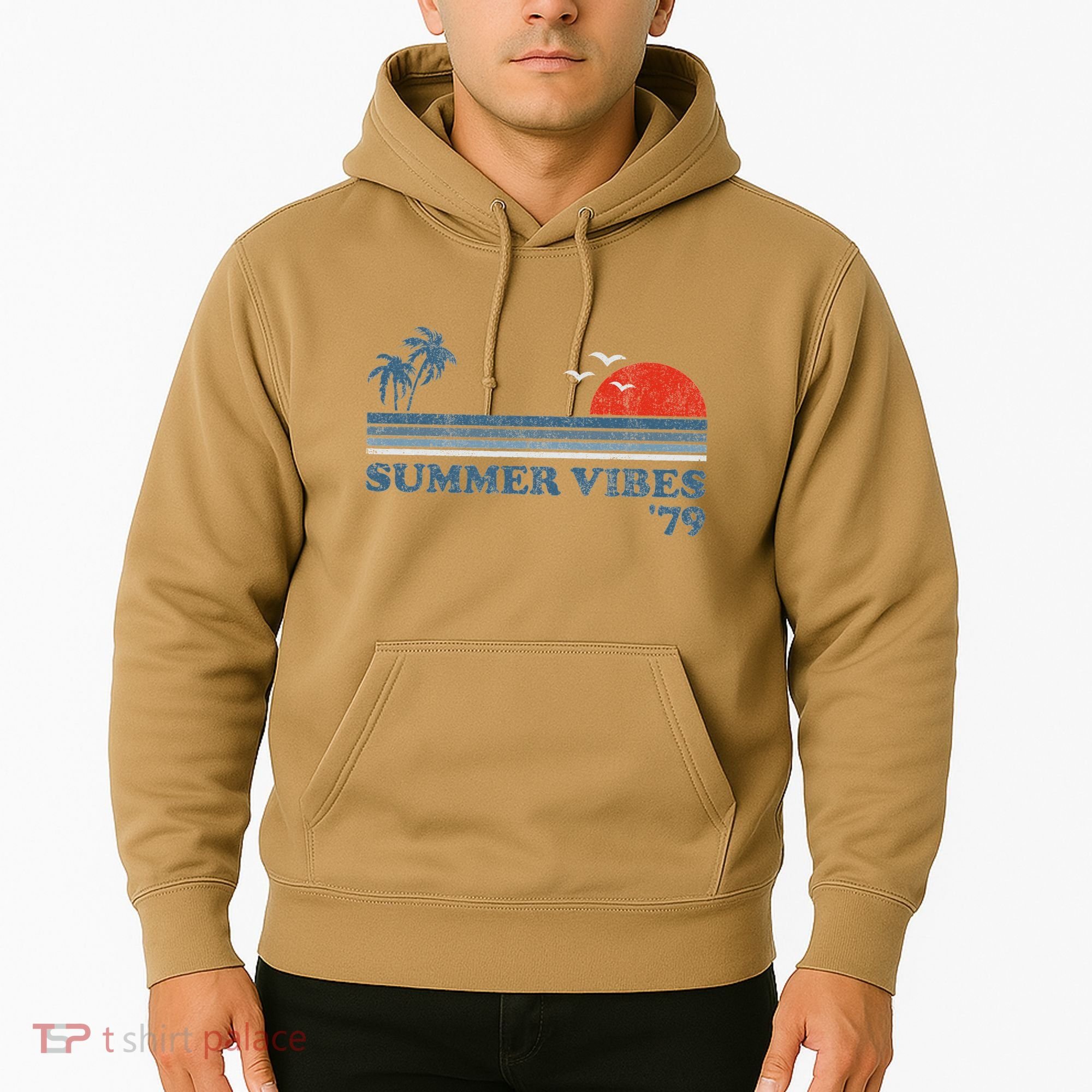 Summer Vibes Beach Retro Sunset 70S Hoodie