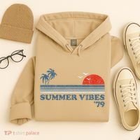 Summer Vibes Beach Retro Sunset 70S Hoodie thumb 4