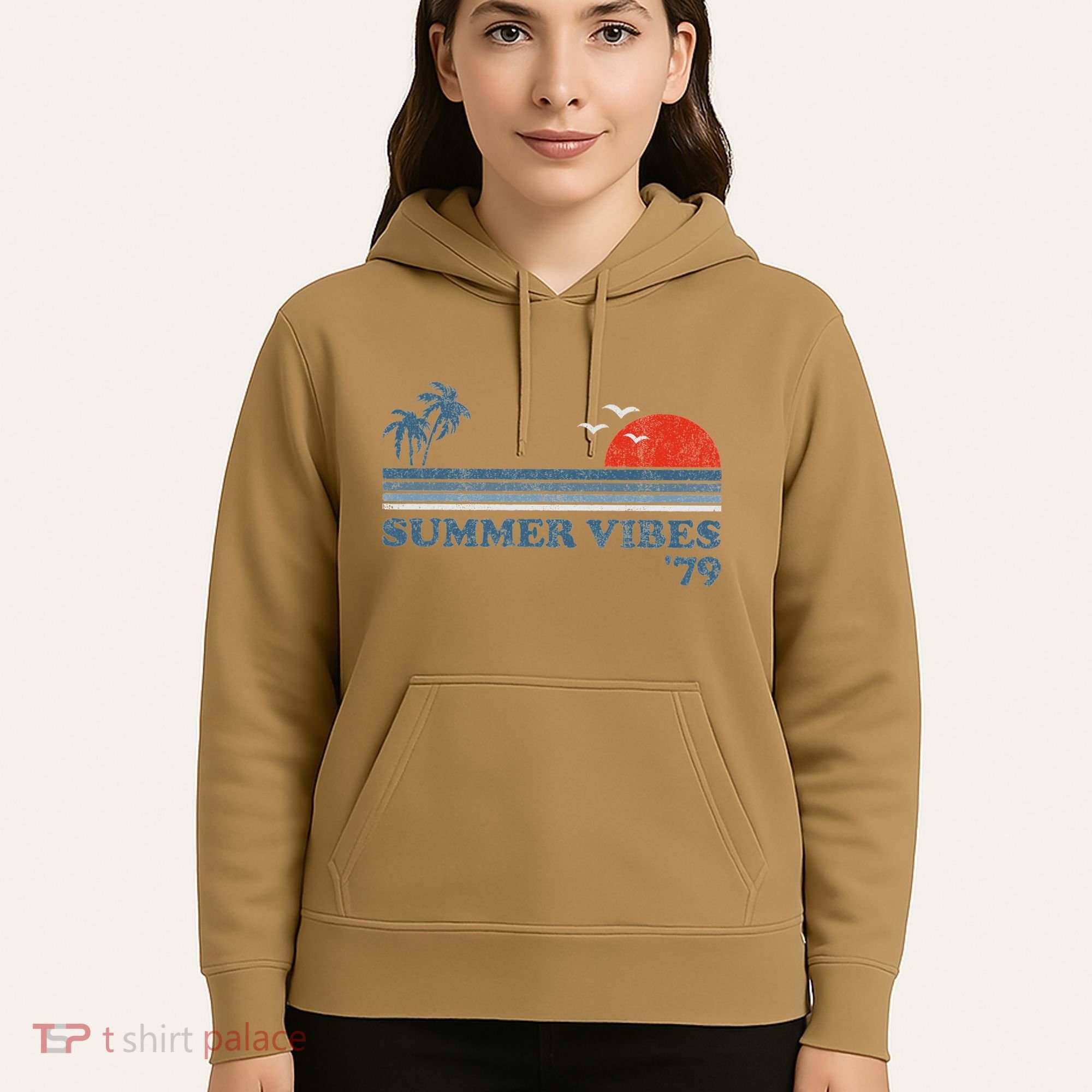 Summer Vibes Beach Retro Sunset 70S Hoodie