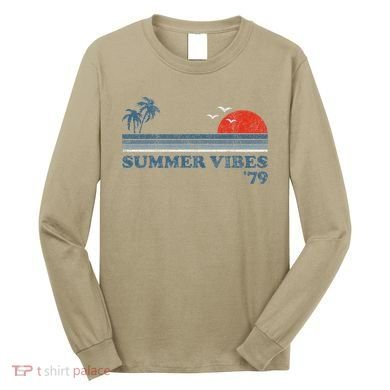 Summer Vibes Beach Retro Sunset 70S Long Sleeve Shirt